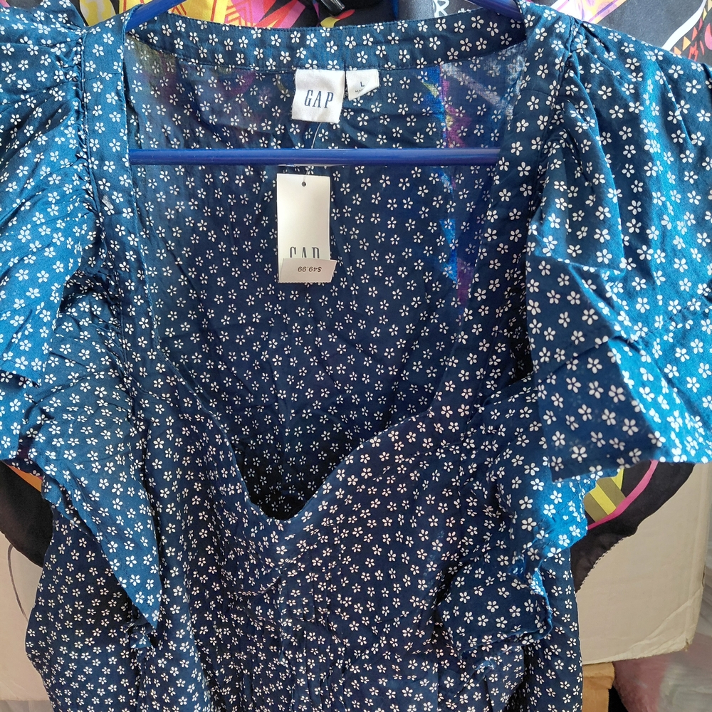 GAP Blue Floral Blouse
